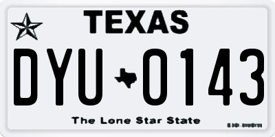 TX license plate DYU0143