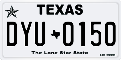 TX license plate DYU0150