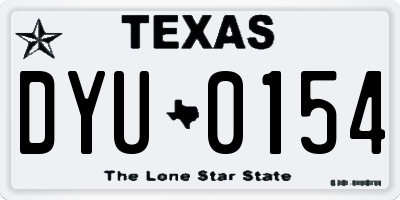 TX license plate DYU0154