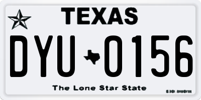 TX license plate DYU0156