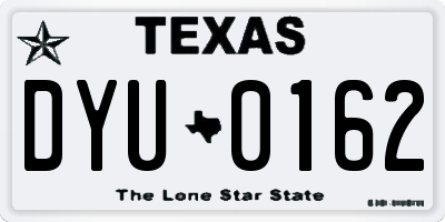 TX license plate DYU0162