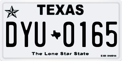 TX license plate DYU0165