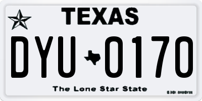 TX license plate DYU0170