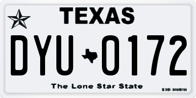 TX license plate DYU0172
