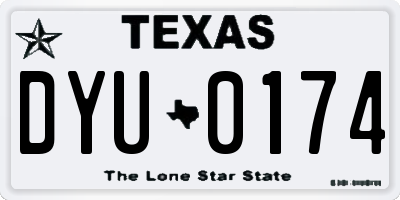 TX license plate DYU0174