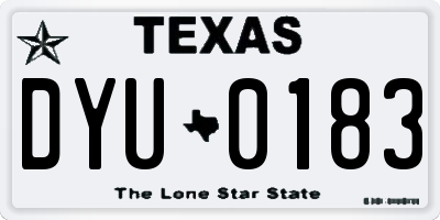 TX license plate DYU0183