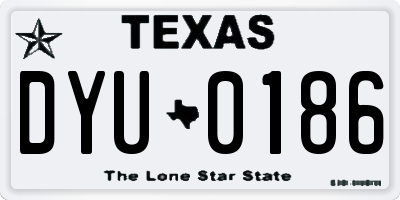 TX license plate DYU0186