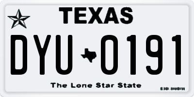 TX license plate DYU0191