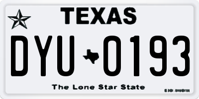 TX license plate DYU0193