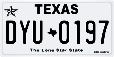 TX license plate DYU0197