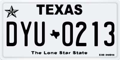 TX license plate DYU0213