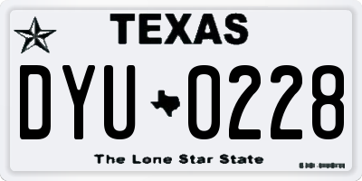 TX license plate DYU0228