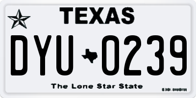 TX license plate DYU0239