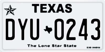 TX license plate DYU0243