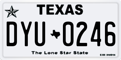 TX license plate DYU0246