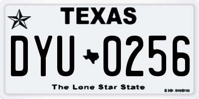 TX license plate DYU0256
