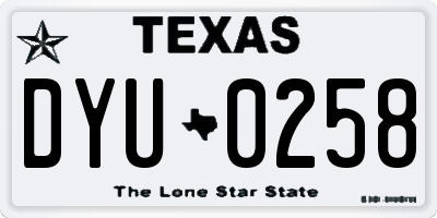 TX license plate DYU0258