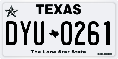 TX license plate DYU0261