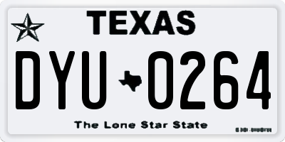 TX license plate DYU0264