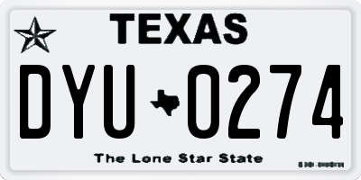 TX license plate DYU0274