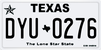 TX license plate DYU0276