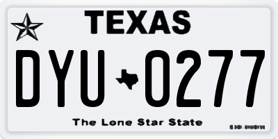 TX license plate DYU0277