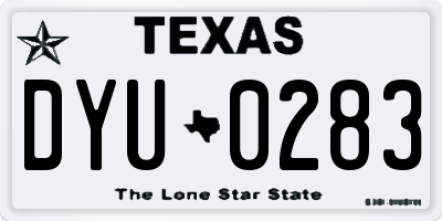 TX license plate DYU0283