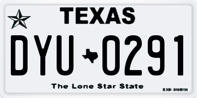 TX license plate DYU0291
