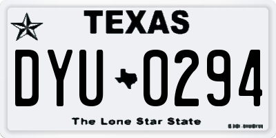 TX license plate DYU0294