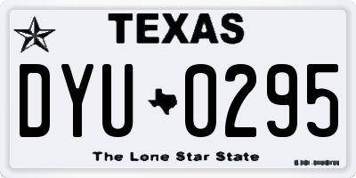 TX license plate DYU0295