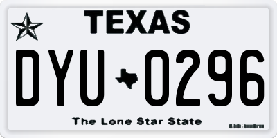 TX license plate DYU0296