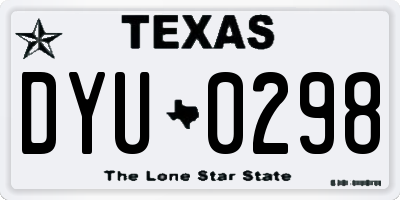 TX license plate DYU0298