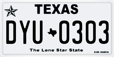 TX license plate DYU0303