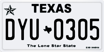 TX license plate DYU0305