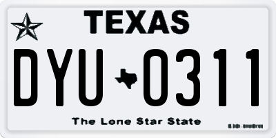 TX license plate DYU0311