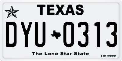 TX license plate DYU0313