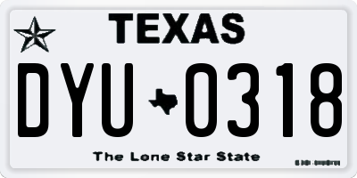 TX license plate DYU0318