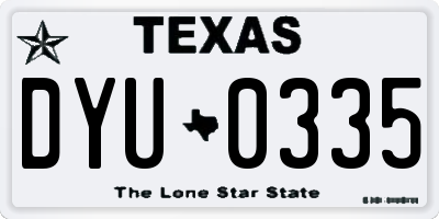 TX license plate DYU0335