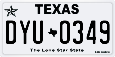 TX license plate DYU0349