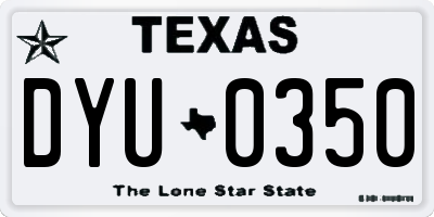 TX license plate DYU0350