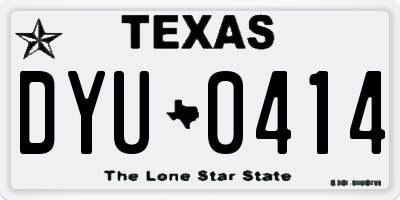 TX license plate DYU0414