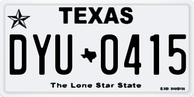 TX license plate DYU0415