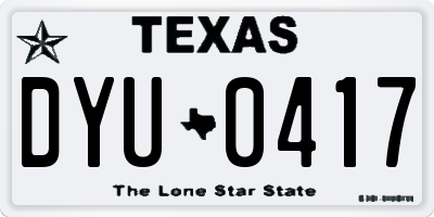 TX license plate DYU0417