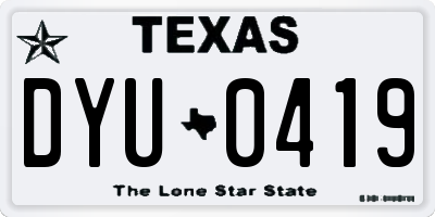 TX license plate DYU0419