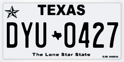 TX license plate DYU0427