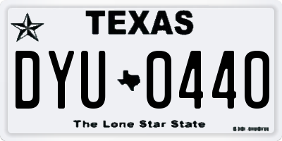 TX license plate DYU0440