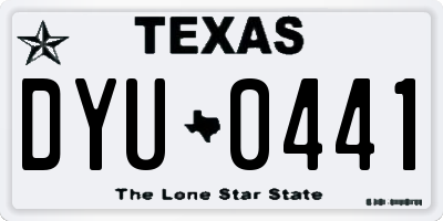 TX license plate DYU0441