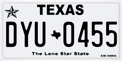 TX license plate DYU0455
