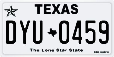TX license plate DYU0459