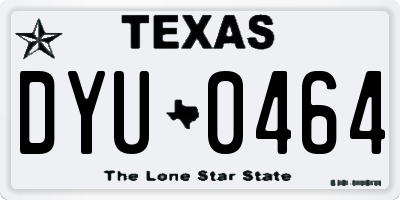 TX license plate DYU0464